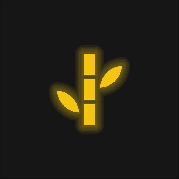 Icona al neon brillante giallo bambù - Vettoriali, immagini