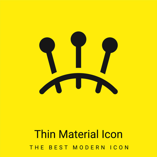 Acupuntura icono de material amarillo brillante mínimo - Vector, imagen