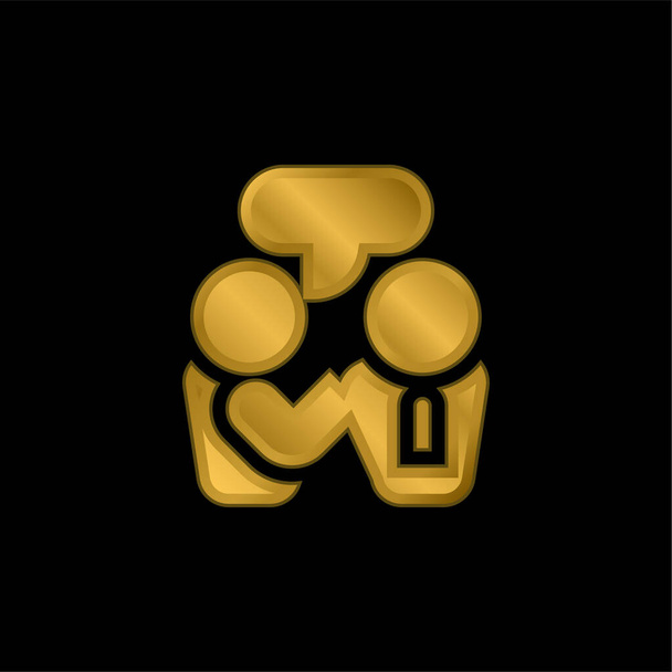 Złoto złocone metaliczna ikona lub wektor logo - Wektor, obraz