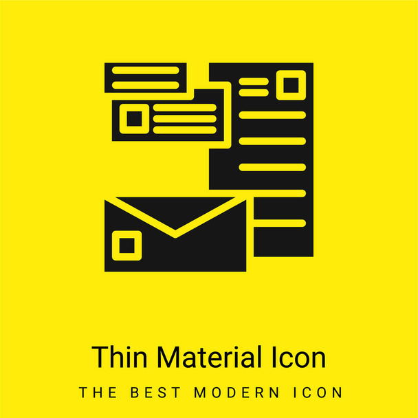 Marcação mínima amarelo brilhante ícone material - Vetor, Imagem