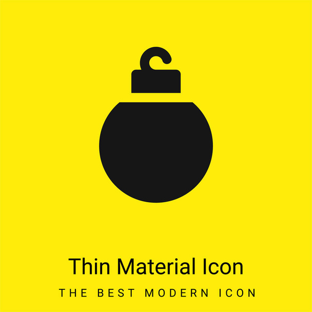 Bauble mínimo icono de material amarillo brillante - Vector, Imagen