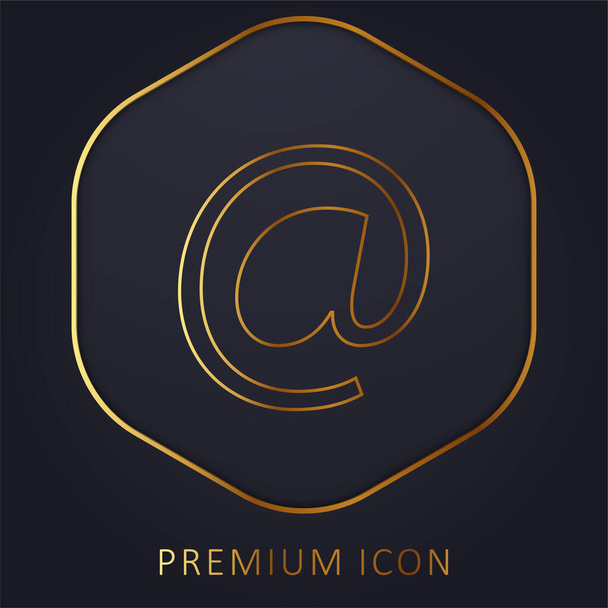 Arroba Symbol złotej linii logo premium lub ikona - Wektor, obraz