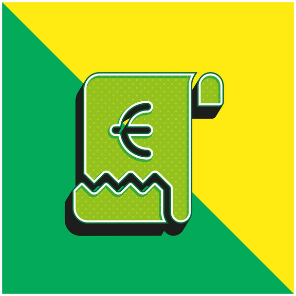 Bill verde y amarillo moderno 3d vector icono logotipo - Vector, Imagen