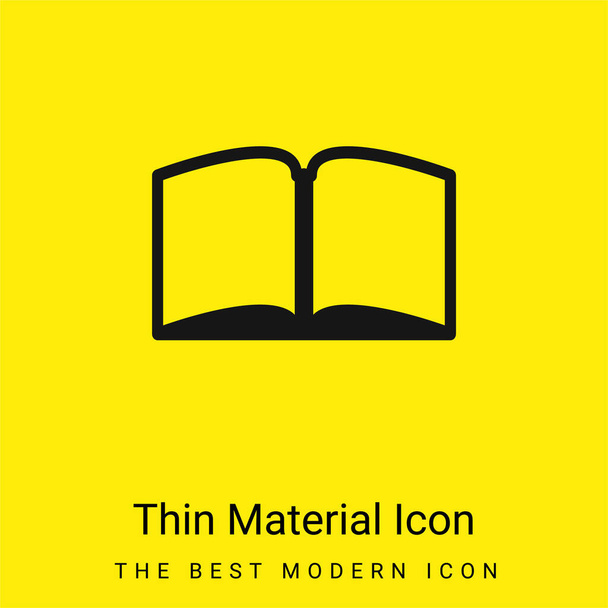 Libro abierto en el medio mínimo icono de material amarillo brillante - Vector, imagen