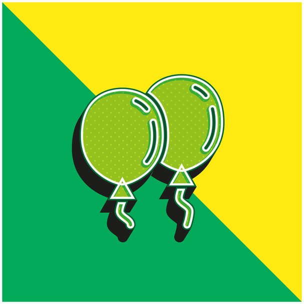 Palloncini Verde e giallo moderno logo icona vettoriale 3d - Vettoriali, immagini