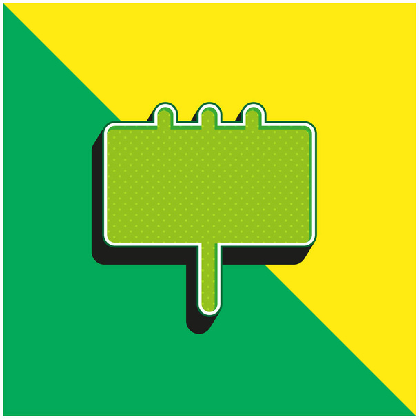 Billboard verde y amarillo moderno vector 3d icono del logotipo - Vector, Imagen