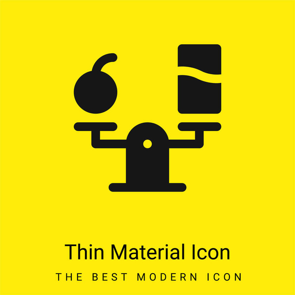 Evenwichtige Dieet minimaal helder geel materiaal icoon - Vector, afbeelding