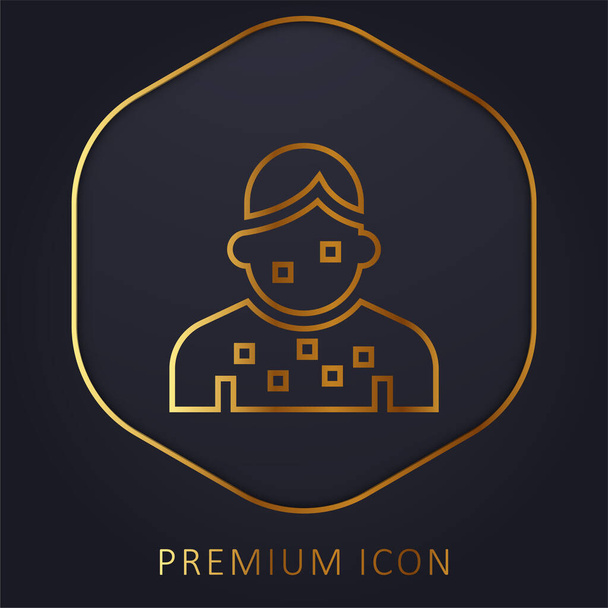 Allergy golden line premium logo or icon - Vector, Image