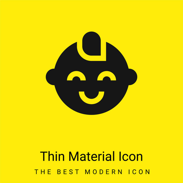Baby Boy minimaal helder geel materiaal icoon - Vector, afbeelding
