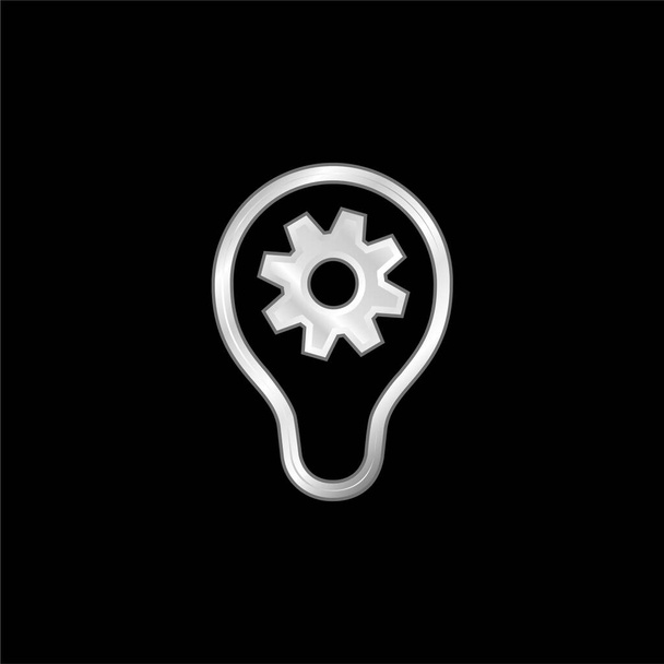 Brainstorming postříbřená kovová ikona - Vektor, obrázek
