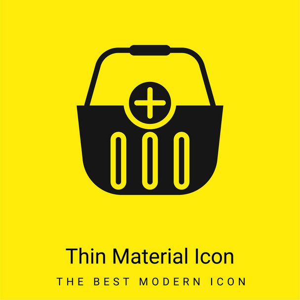 Kosárba tesz Minimális élénk sárga anyag ikon - Vektor, kép