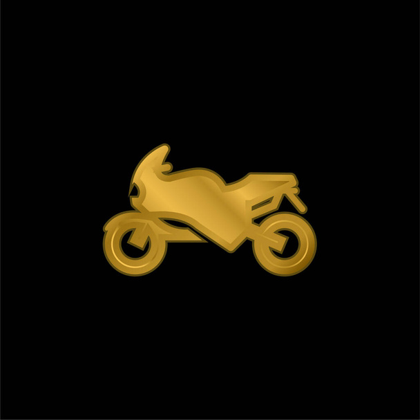 Bicicleta chapado en oro icono metálico o logo vector - Vector, imagen