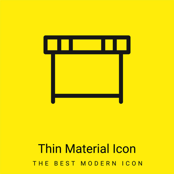 Athlétisme Obstacle minimaliste jaune vif icône matérielle - Vecteur, image
