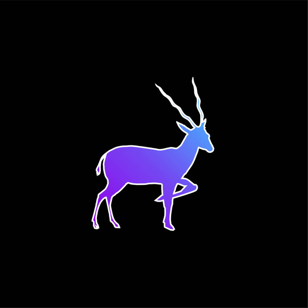 Силуэт антилопы из голубого градиентного вектора с боковым видом - Вектор,изображение