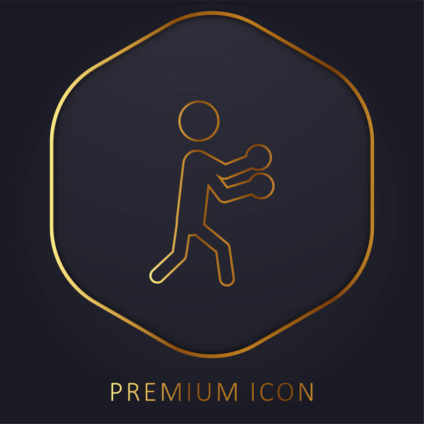 Boxen Silhouette goldene Linie Premium-Logo oder Symbol - Vektor, Bild