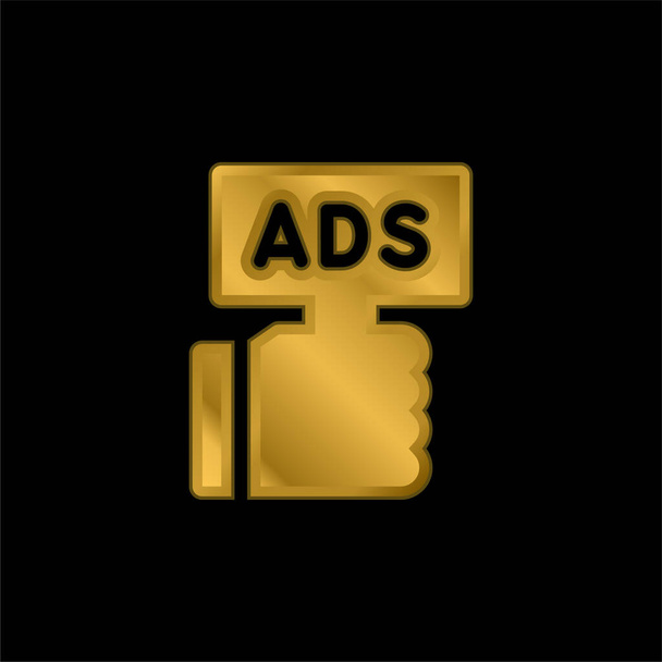 Διαφημιστικό επίχρυσο μεταλλικό εικονίδιο ή το λογότυπο διάνυσμα - Διάνυσμα, εικόνα