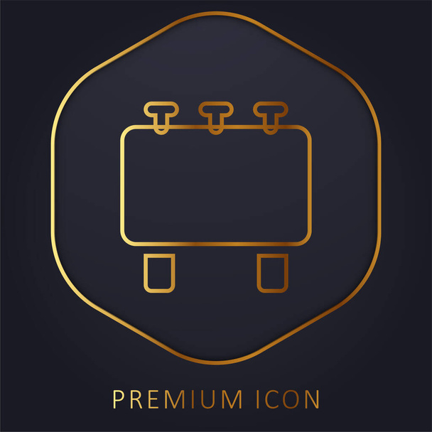 Billboard zlatá čára prémie logo nebo ikona - Vektor, obrázek
