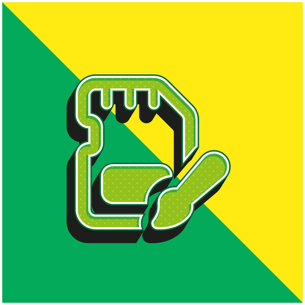 Sanat Yeşil ve Sarı modern 3D vektör simgesi logosu - Vektör, Görsel