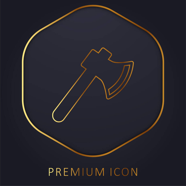 Axe złotej linii logo premium lub ikona - Wektor, obraz
