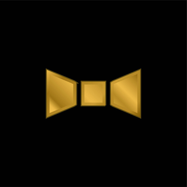 Cravatta ad arco oro placcato icona metallica o logo vettoriale - Vettoriali, immagini