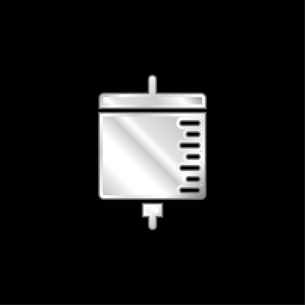 Transfusão de sangue prata banhado ícone metálico - Vetor, Imagem