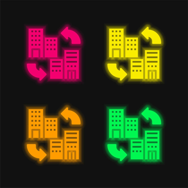 B2b чотири кольори, що світяться неоном Векторна піктограма
 - Вектор, зображення