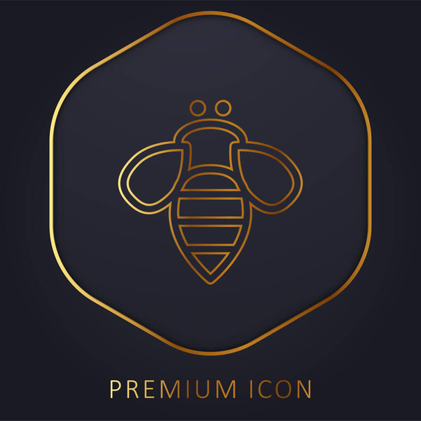 Bee Insect Outline logotipo premium de línea dorada o icono - Vector, imagen