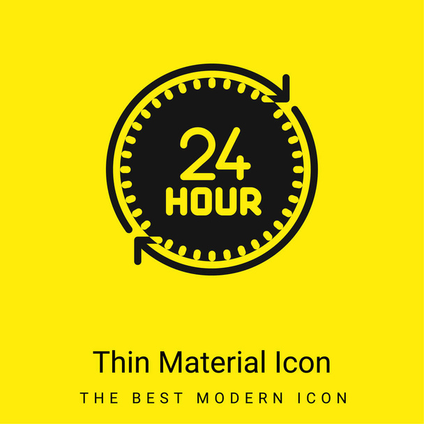 24 ώρες ελάχιστο φωτεινό κίτρινο υλικό εικονίδιο - Διάνυσμα, εικόνα