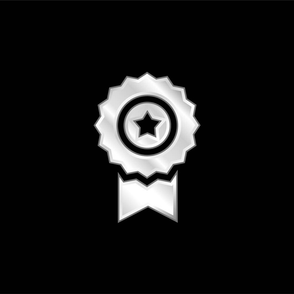 Award silver plated metallic icon - Vector, Image