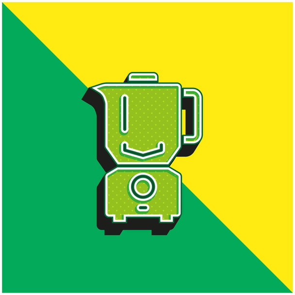 Blender Verde e amarelo moderno logotipo vetor 3d ícone - Vetor, Imagem