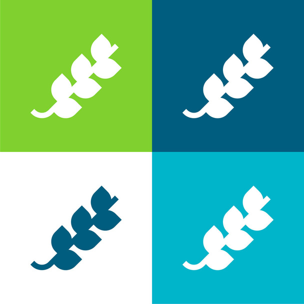 Branche Ensemble d'icônes minimum plat quatre couleurs - Vecteur, image