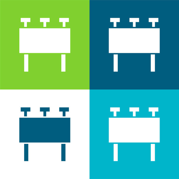 Billboard Set icona minimale a quattro colori piatto - Vettoriali, immagini