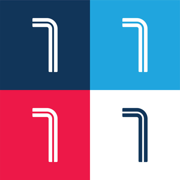Allen azul e vermelho conjunto de ícones mínimos de quatro cores - Vetor, Imagem