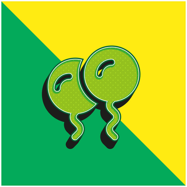 Balon Yeşil ve Sarı Modern 3D vektör simgesi logosu - Vektör, Görsel