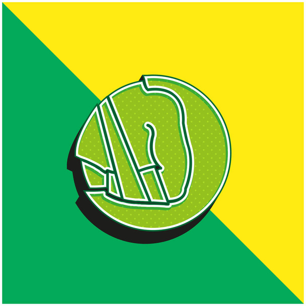 アームグリーンと黄色の現代的な3Dベクトルアイコンのロゴ - ベクター画像