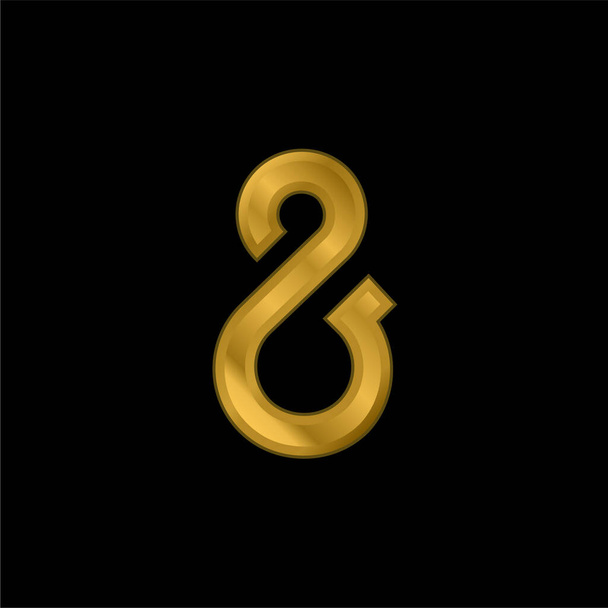 Σύμβολο Ampersand επίχρυσο μεταλλικό εικονίδιο ή το λογότυπο διάνυσμα - Διάνυσμα, εικόνα