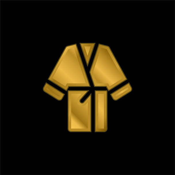 Szlafrok złoty metaliczna ikona lub wektor logo - Wektor, obraz