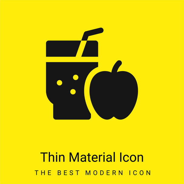 Apple Juice minimal bright yellow material icon - Vector, Image