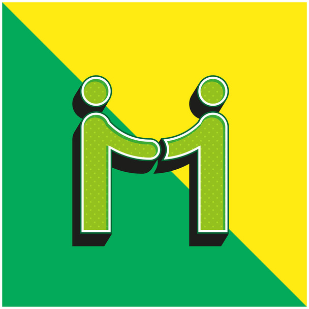 Agreement Green and yellow modern 3d vector icon logo - Vector, Image