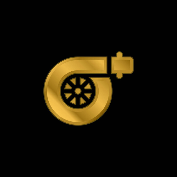 Filtro de aire chapado en oro icono metálico o vector de logotipo - Vector, Imagen