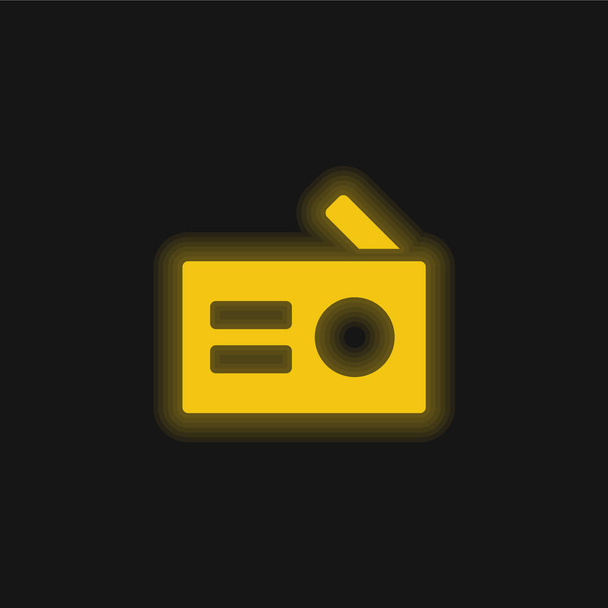 Starožitná Radio žlutá zářící neonová ikona - Vektor, obrázek