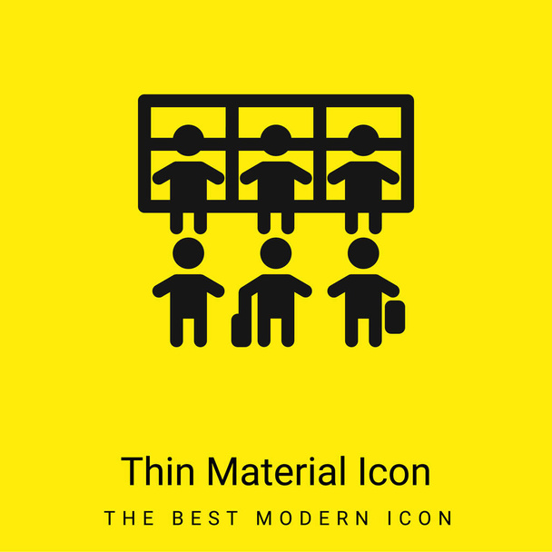 Airport Queue minimal bright yellow material icon - Vector, Image