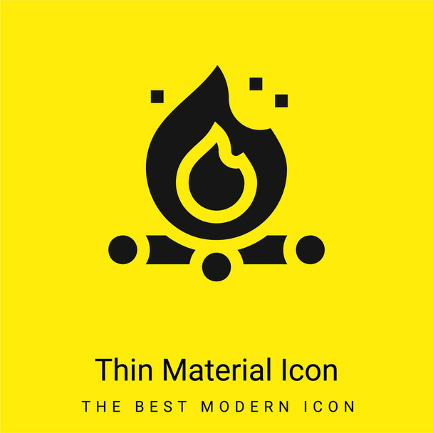 Bonfire minimaal helder geel materiaal icoon - Vector, afbeelding