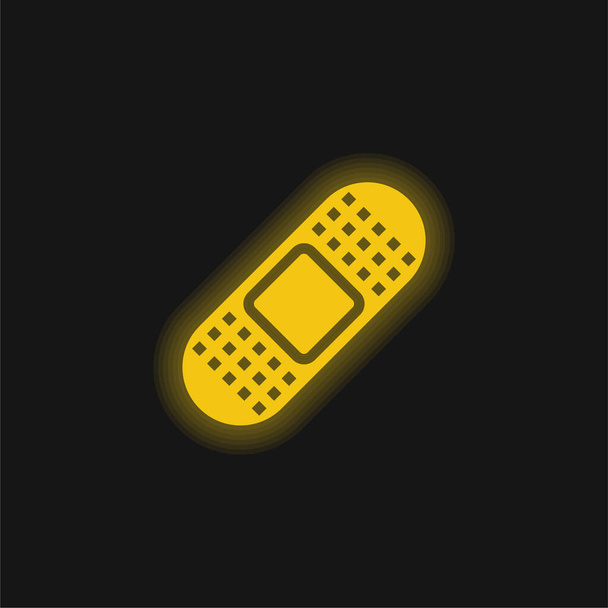 Желтый светящийся неоновый значок - Вектор,изображение
