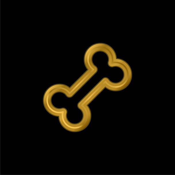 Bone gold plated metalic icon or logo vector - Vector, Image
