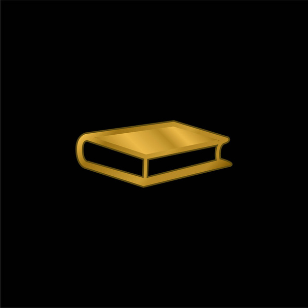 Libro chapado en oro icono metálico o logo vector - Vector, imagen