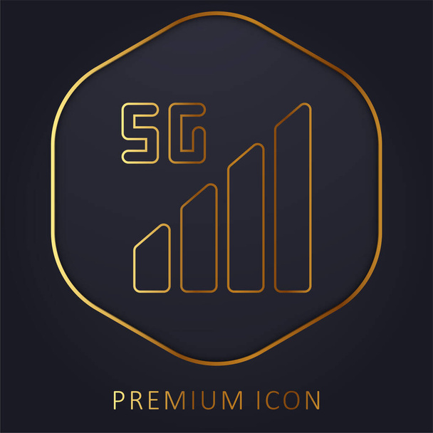 5g línea de oro logotipo premium o icono - Vector, Imagen
