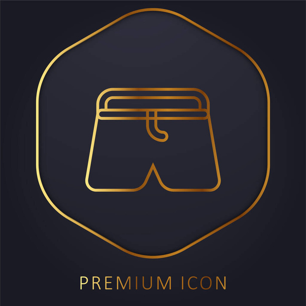 Boxers linha dourada logotipo premium ou ícone - Vetor, Imagem