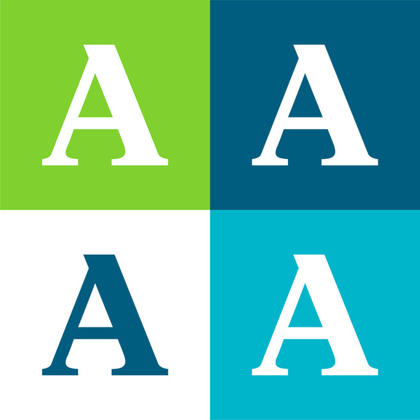 Academia Edu Flat cztery kolory minimalny zestaw ikon - Wektor, obraz