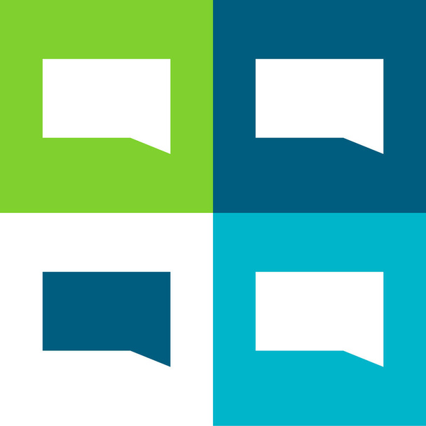 Black Chat Bubble Lapos négy szín minimális ikon készlet - Vektor, kép